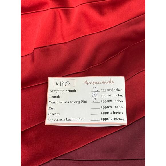 Jax Red Ombre Asymmetrical One Shoulder To Knee Zipper Cocktail Dress Size 6 - Picture 7 of 7